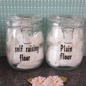 Flour & sugar jars.