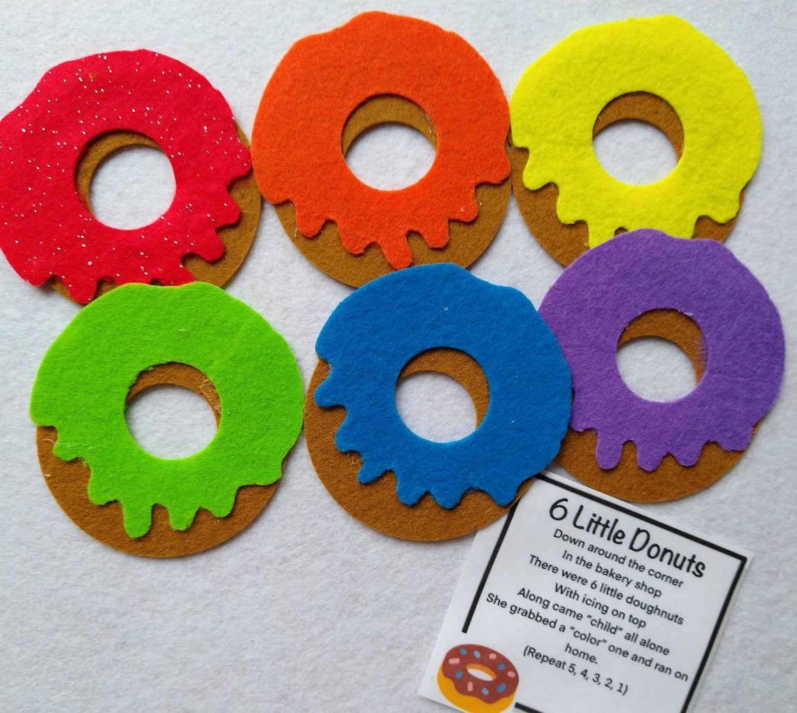 6 Little Donuts Felt Story Set Stories Preschool Daycare Etsy