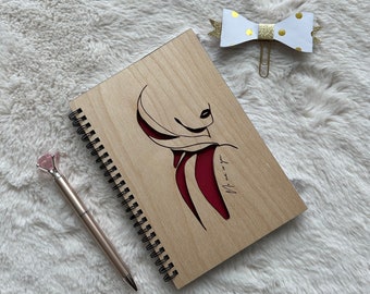 Wood notebook, Wood journal, no one is you notebook, hijabi notebook, ramadan journal, Eid gift, new hijabi gift,