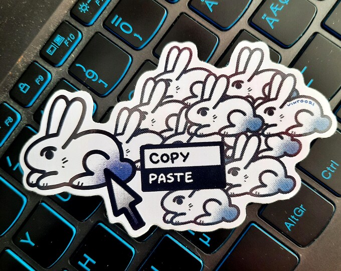 Bunny Copy Vinyl Sticker - Etsy