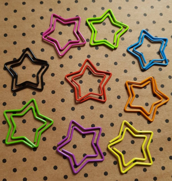 Star Paper Clips Novelty Paper Clips Random Set of 5 Etsy