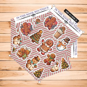 Christmas Sticker Sheet - Gingerbread Theme