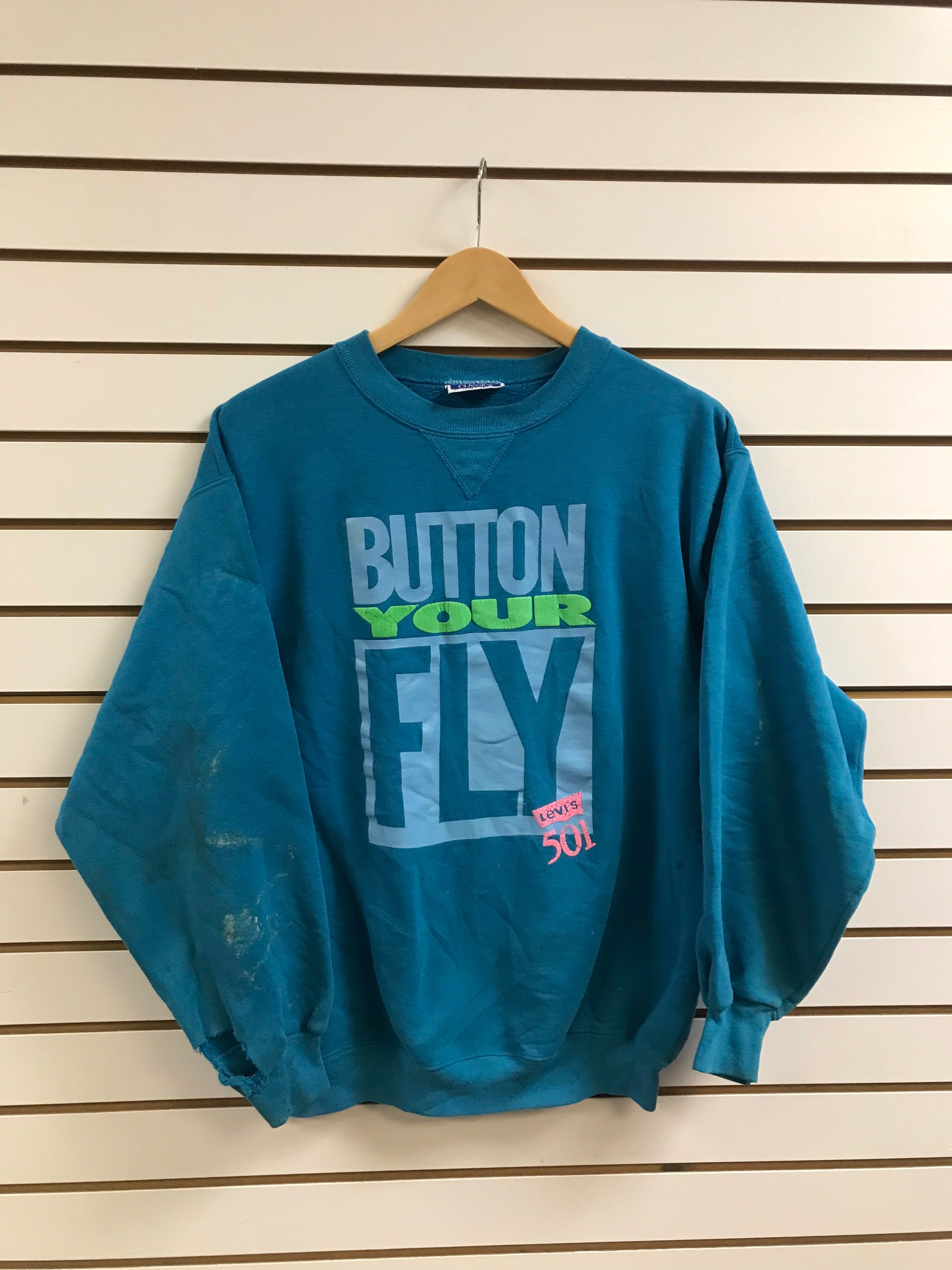 Vintage Levis Button Your Fly Sweatshirt Size Large 1990s - Etsy