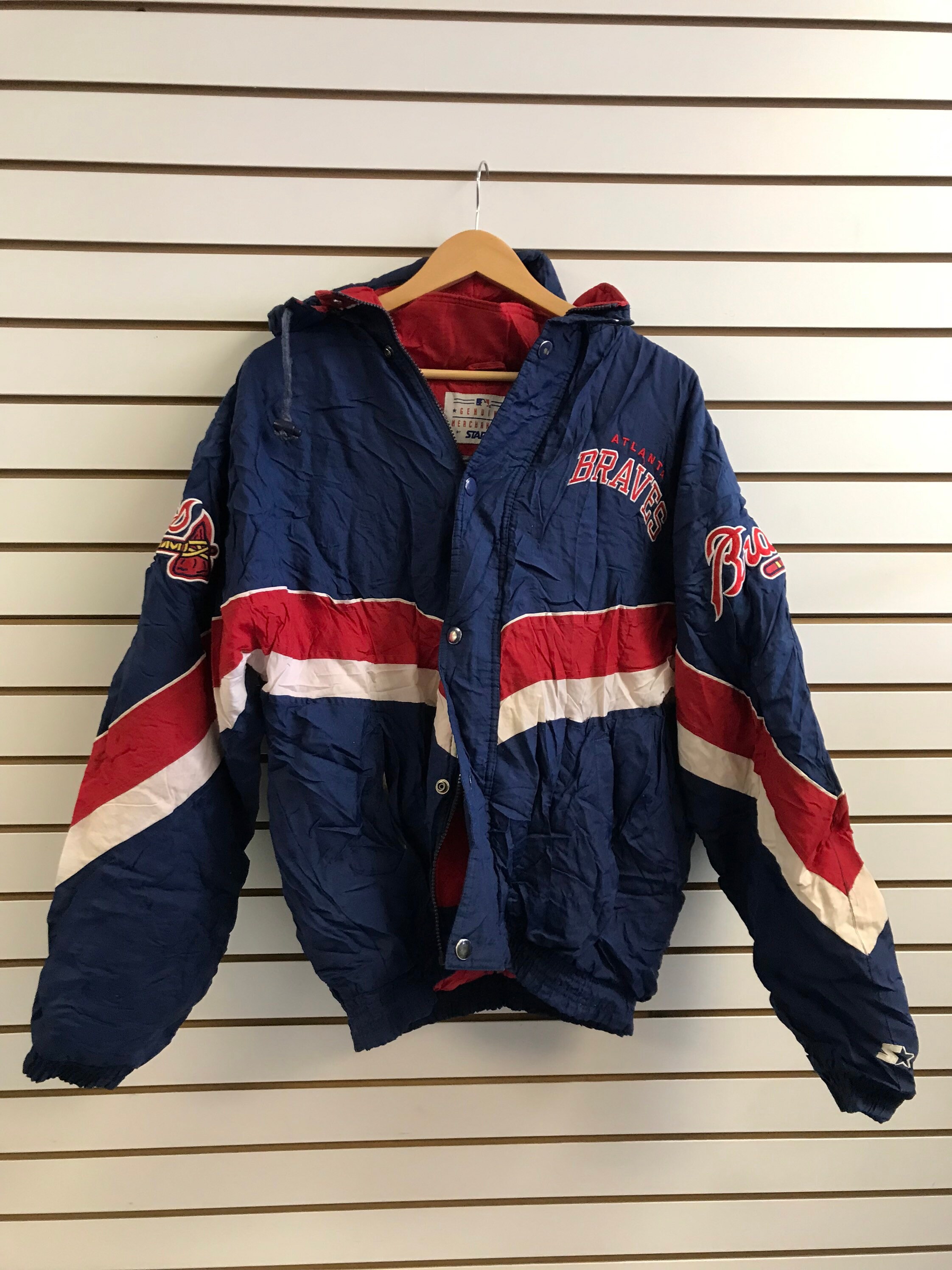 STARTER, Jackets & Coats, Vintage 9s Atlanta Braves Starter Diamond  Collection Jacket Xxl 2xl