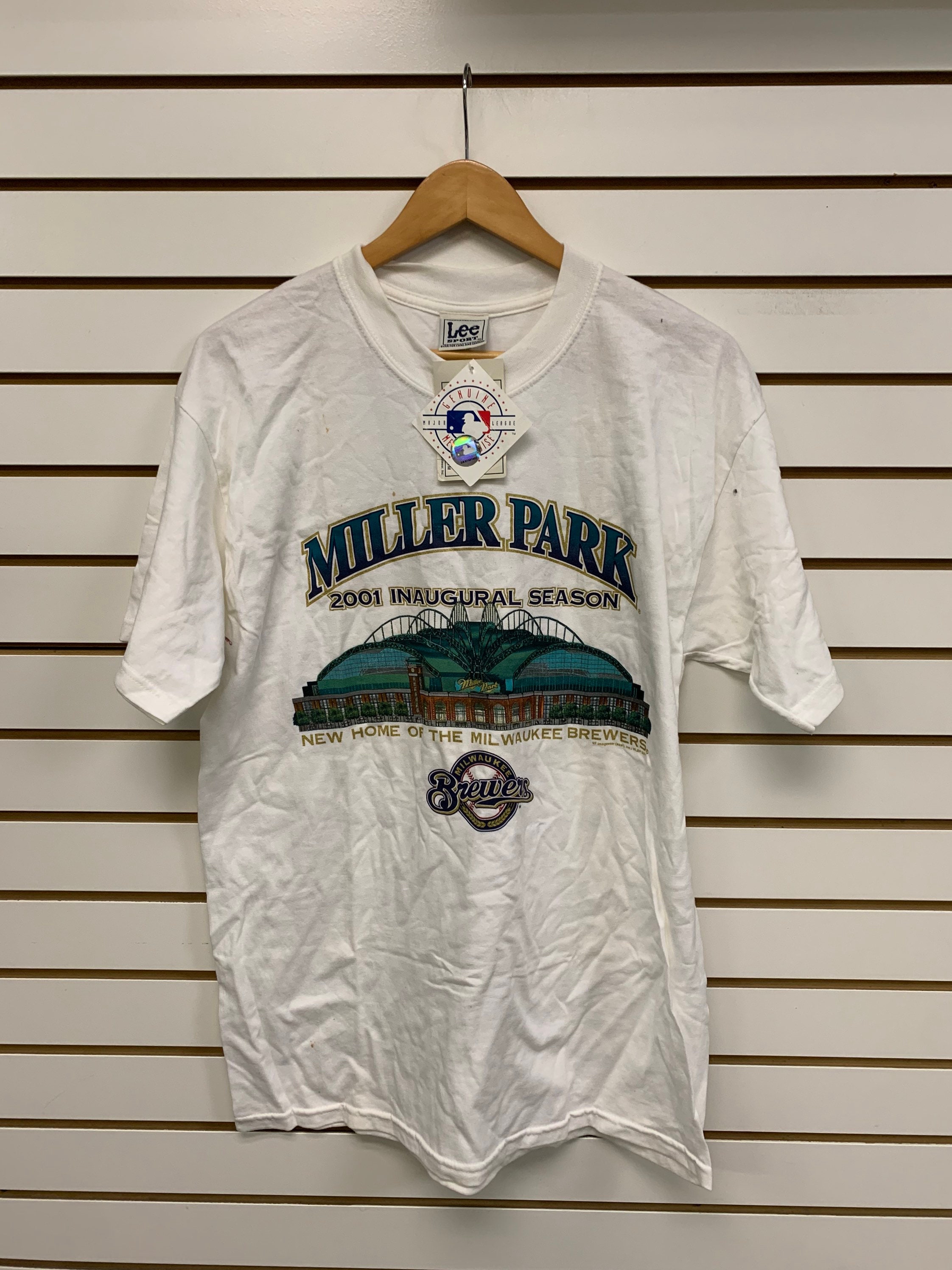 Unisex Milwaukee Brewers Miller Brewing Button Up Short Sleeve Shirt Size  Small