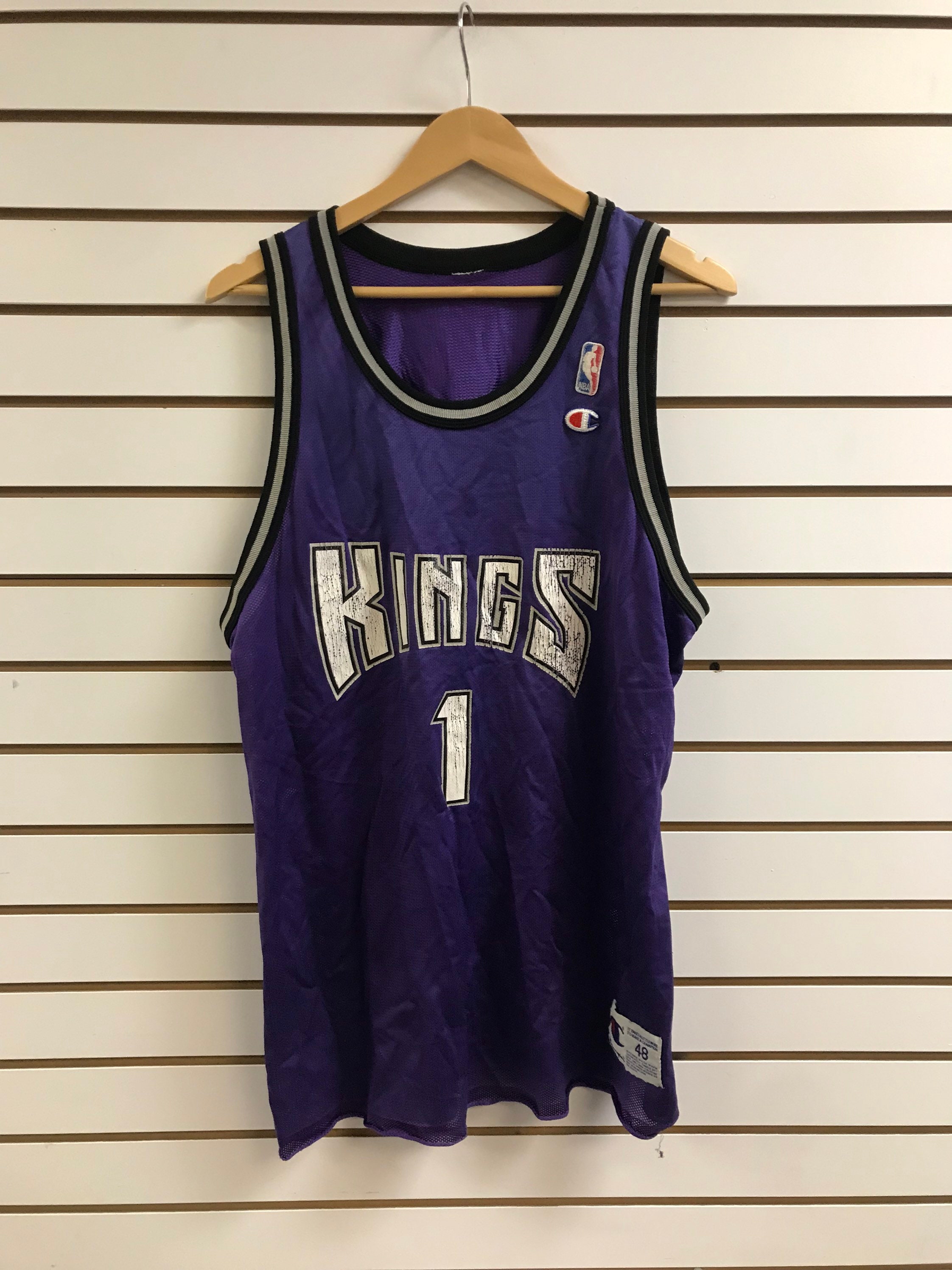 Vintage 90's Champion Sacramento Kings Bobby Hurley Basketball Jersey Large  44