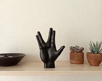 Spock Hand Star Trek Sign Hand Sculpture 3D Statue Desktop Art Different Color Options