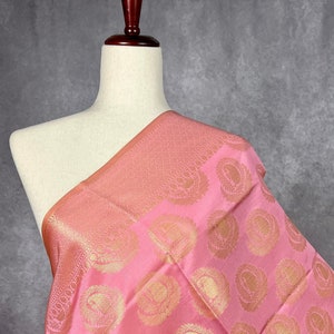 Baby Pink Color Banarasi Silk Designer Dupatta with big diya Buttas | Light Weight Dupatta | Stole | Benarasi Dupatta | Gift For Her