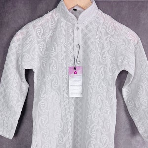 White kurta pajama for 14 year boy best sale