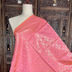 Baby Pink Floral Jaal Soft Silk Dupatta | Light Weight |  Indian Dupatta | Stole | Scarf | Gift For Her | Dupattas for Gift | Indian Gifts