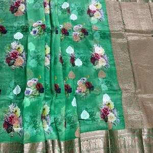 Semi-Stitched Grey Zari & Resham Handwoven Banarasi Floral Lehenga Set main image 1