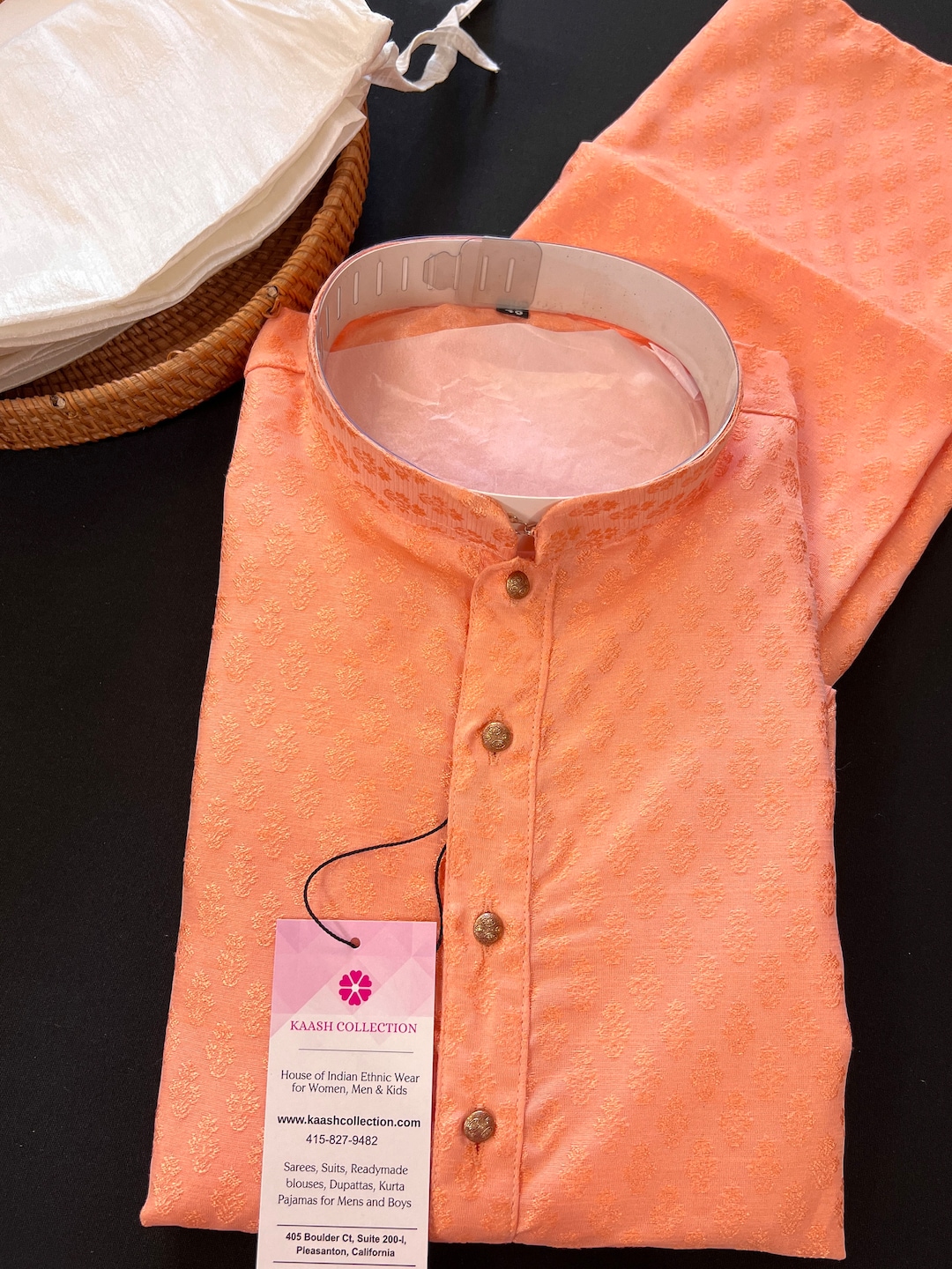 Peach Silk Kurta Jacket Set For Men With Heavy Embroidery main image 1
