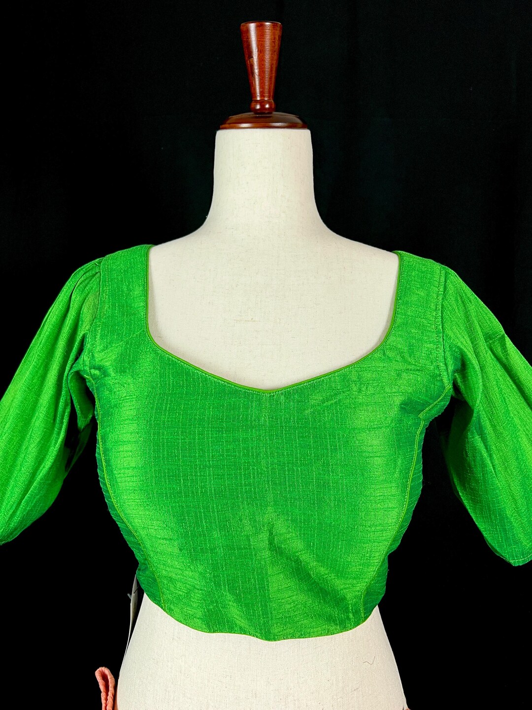 Parrot Green Color Raw Silk Ready to Wear Blouse | Padded Blouse | Size ...