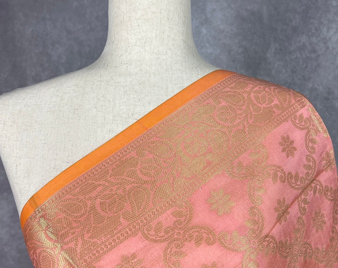 Baby Pink Embellished Silk Blend Dupatta