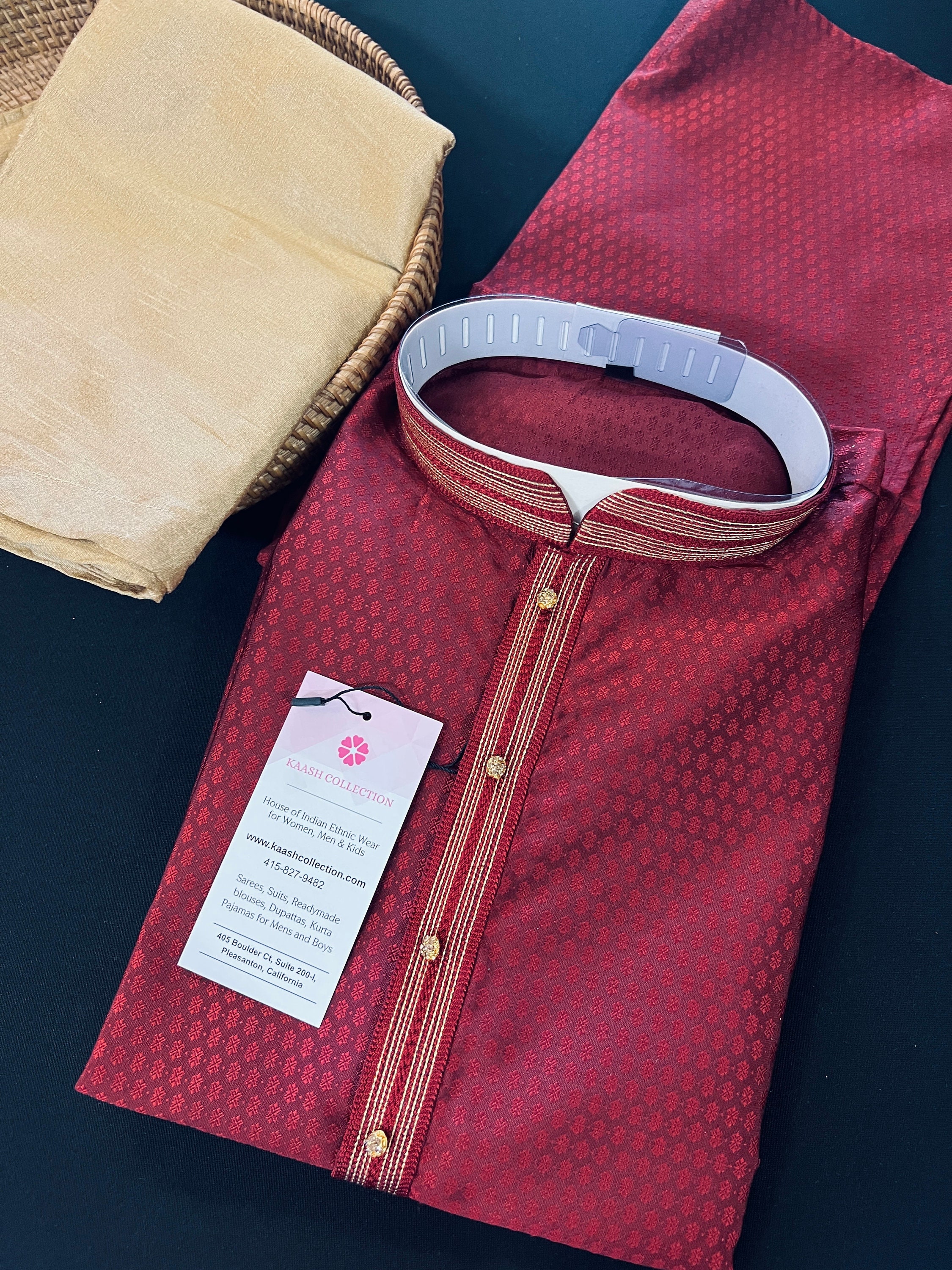Light Weight Wine Color Men Kurta Pajama Self Design embroidery Style Mens Readymade Kurta for Wedding Kurta Pajama for Men