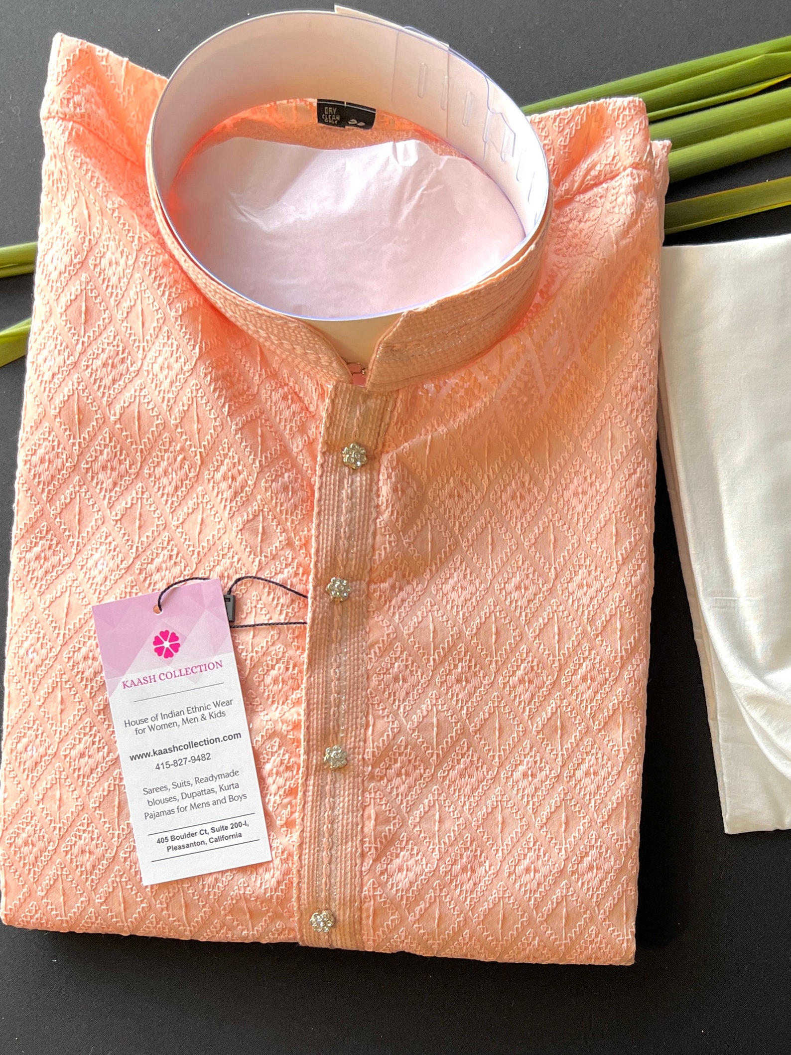 Peach Kurta  Hand Loomed In Rich Yarns Of Cotton  Chudidaar