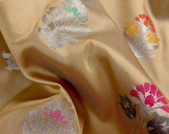 Handmade Banarasi Katan Silk Saree: Biscuit Pink, Meenakari Zari Weave, Tassels
