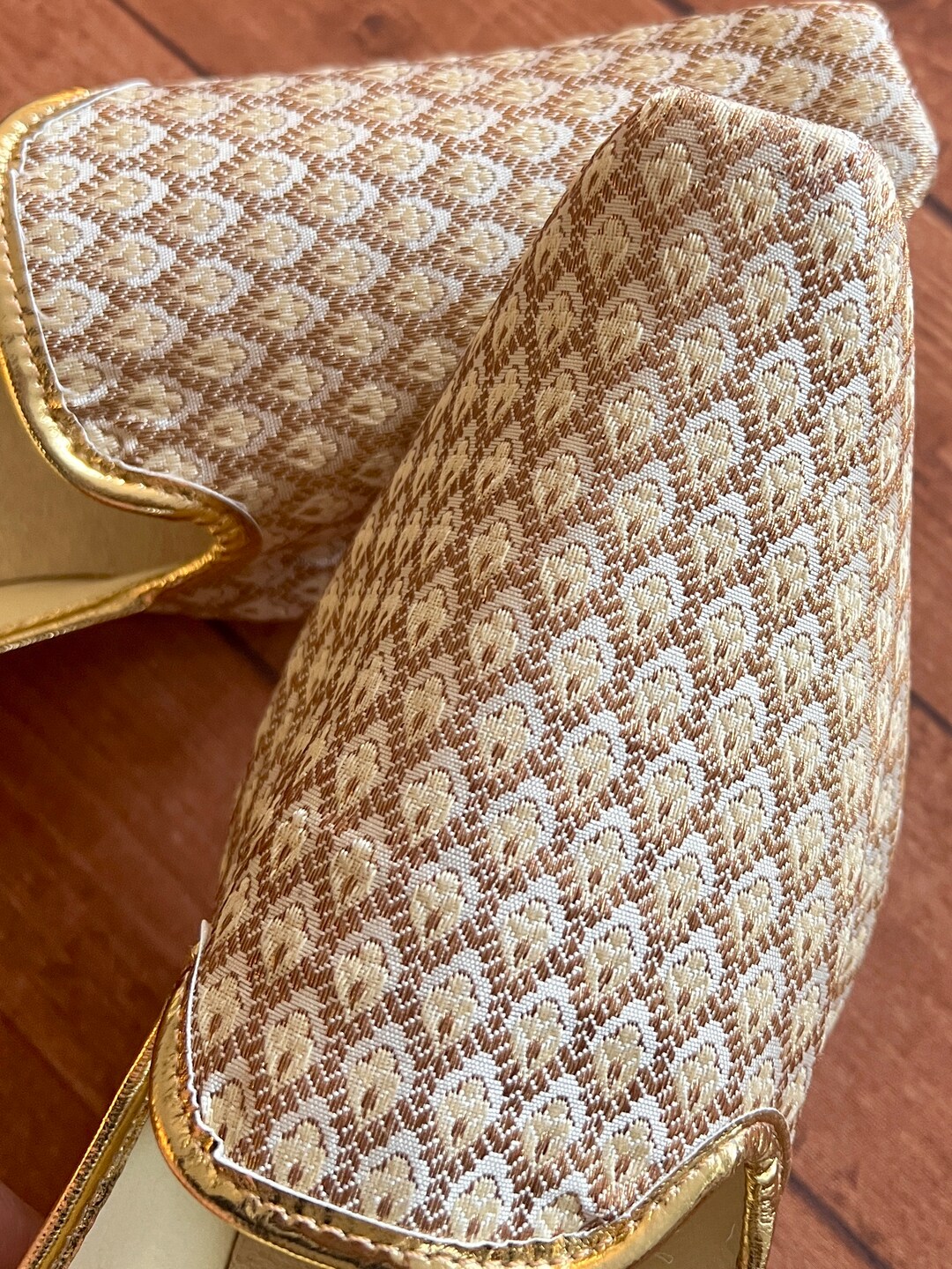 Gold Brocade Mojari Shoes for Men main image 0