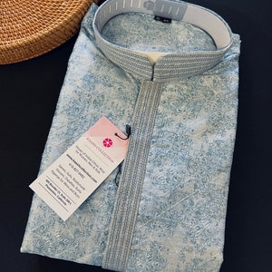 Designer Premium Grey Color Men Kurta Pajama Set for Men in Soft Raw Silk with Lining | Emberiodery and tiny Sequin Work | Kurta for Men