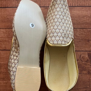 Gold Brocade Mojari Shoes for Men main image 1