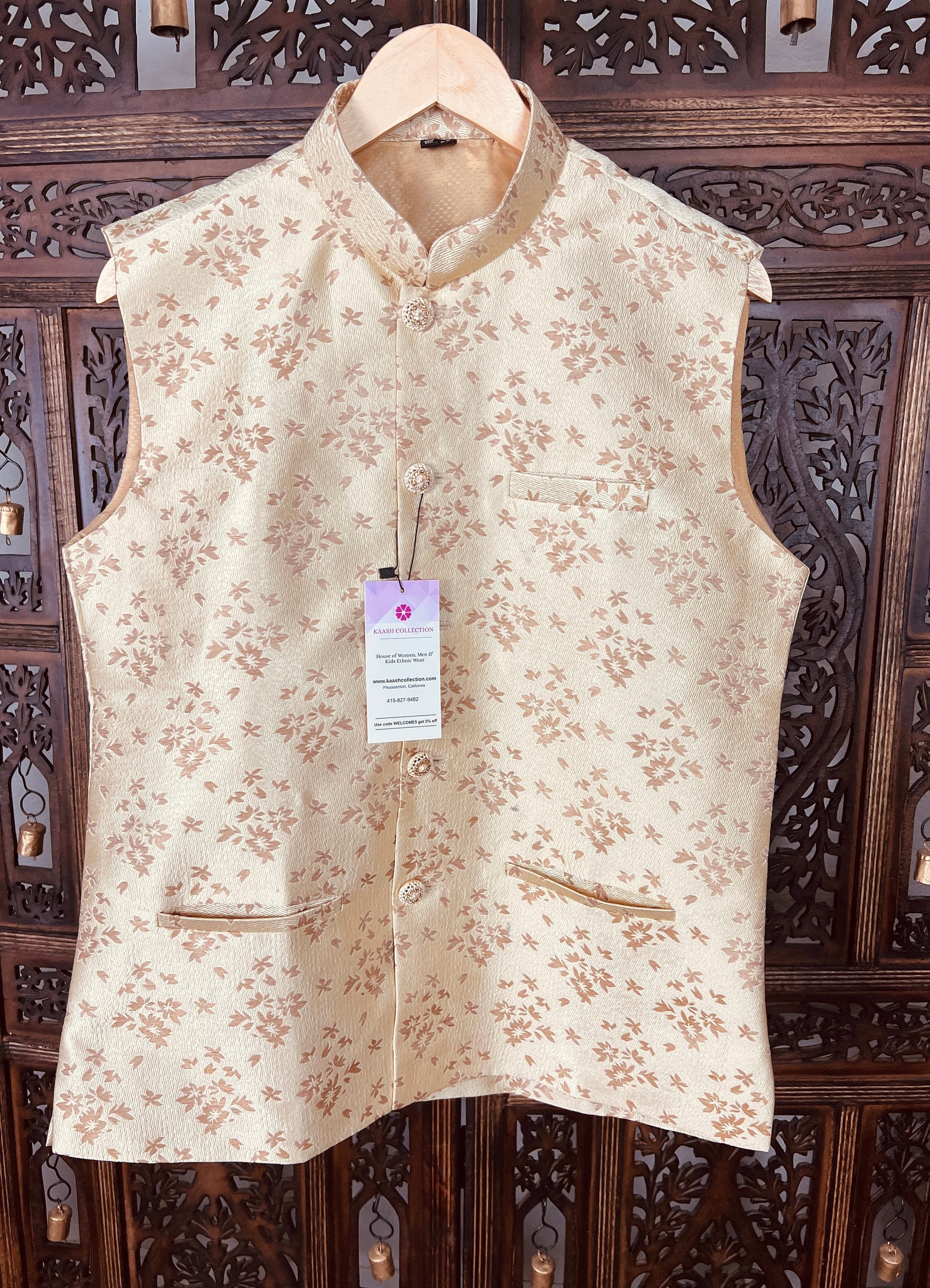 Disenador Gold Modi Nehru Jacket For Men Waist Coat Jacket for Kurta Gift For Him Wedding Jackets for Kurta Kaash Collection Etsy Mexico