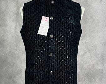 Black Velvet Modi Jacket | Sequin Embroidery Party Wear