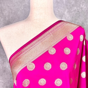 Pink Color Handmade Soft Silk Zari Weaved Dupatta with Chakras | Indian Dupatta | Stole | Gift For Her | Dupatta for Lehenga