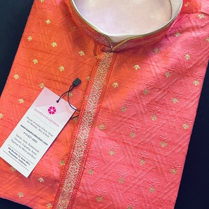 Mauve Pink Soft Silk Men Kurta Pajama for Men with Self Design material with small Zari Weave butti | Kurta with Lining