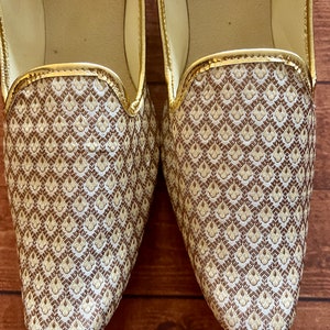 Gold Brocade Mojari Shoes for Men