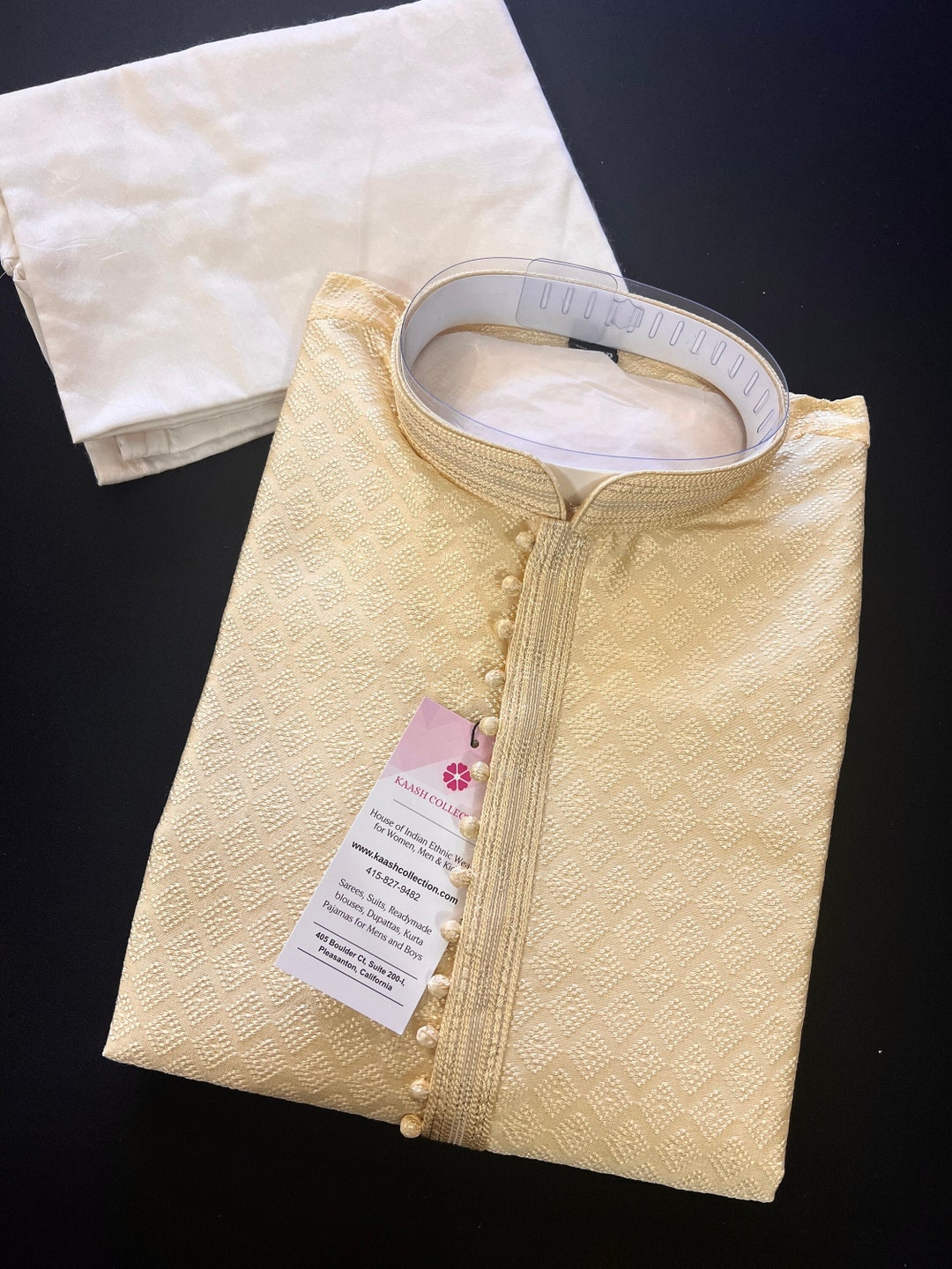 Cream Silk Kurta Jacket Set For Men With Subtle Thread Work main image 0
