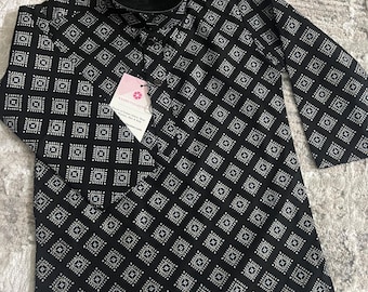 Boys Black Color Premium Cotton Silk Kurta Pajama Set with Self design Butti | Cotton Kids  Kurtas | Boys Kurta Pajama Sets