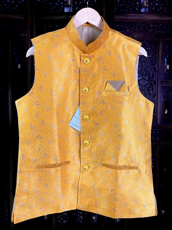 Nehru jacket for yellow kurta clearance