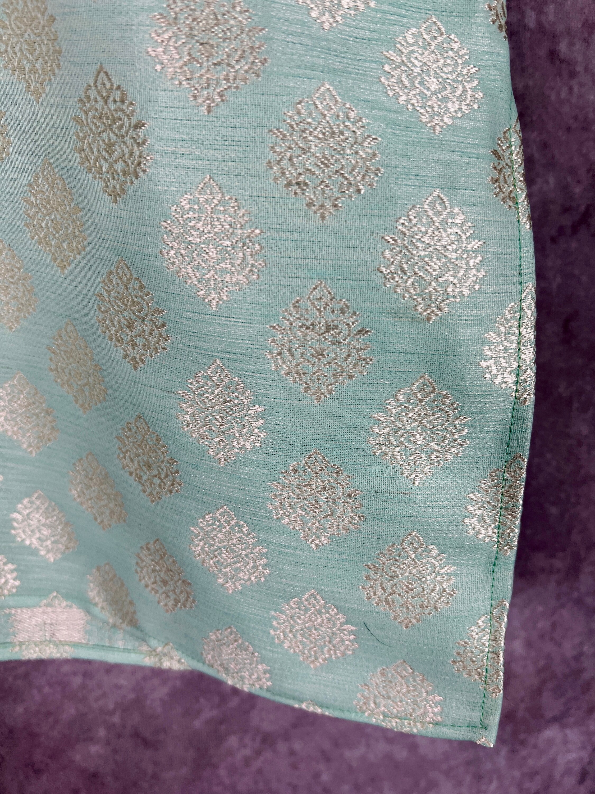 Sea Green Boys Kurta Pajama Set Floral Butta Weaving Design - Etsy