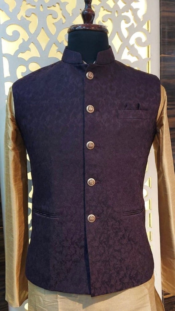 Eggplant Color Modi Nehru Jacket for Men Mens Jacket Jacket for