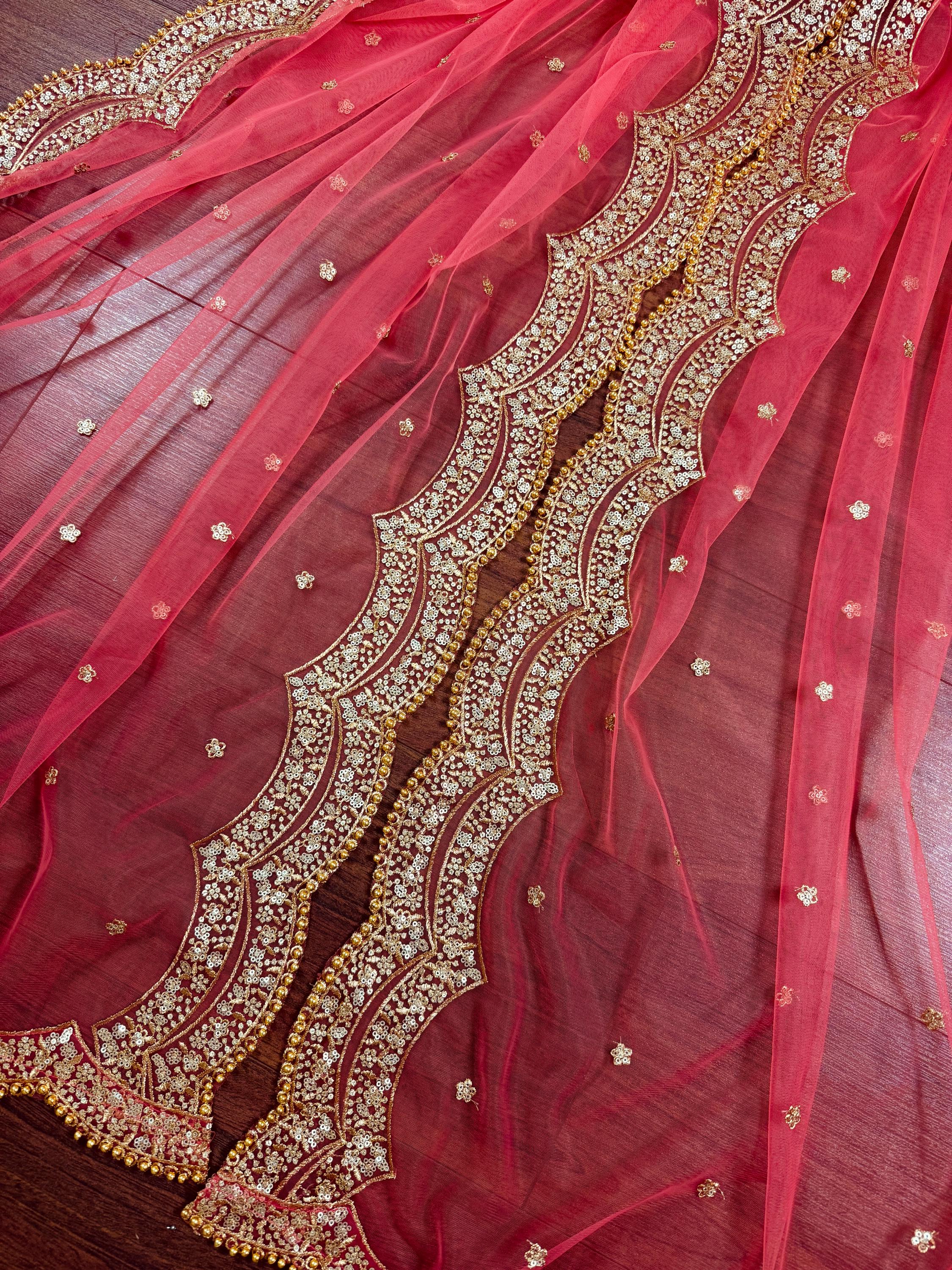 ARGLOS DESIGNER Naylon Net Fancy Brodé Dupatta Pour Femmes Et