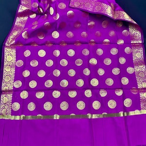 Purple Banarasi Silk Chakra Designer Dupatta with black tassels | Light Weight Dupatta | Benarasi Dupatta | Gift For Her | Kaash Collection