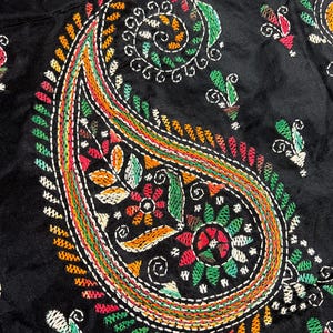 Syaahi Bangalori Silk Coal Black Hand Painted Dupatta main image 0