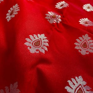 Statement Handmade Blood Red Color Banarasi Soft Silk Saree