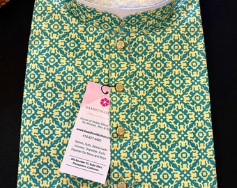 Digital Printed Kurta in Soft Silk Kurta in Green and Yellow Color | Men Ethnic Wear | Navratri Special Kurtas | Dandiya Special Kurta