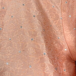 Brocade Silk Kurta Pajama in Peach main image 1