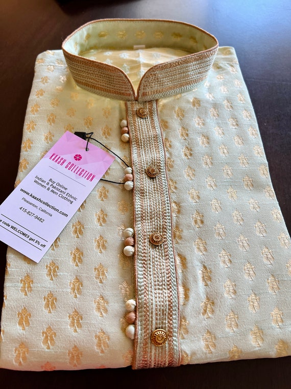 Pastel Mint Green Color Banarasi Silk Kurta Pajama for Men - Etsy