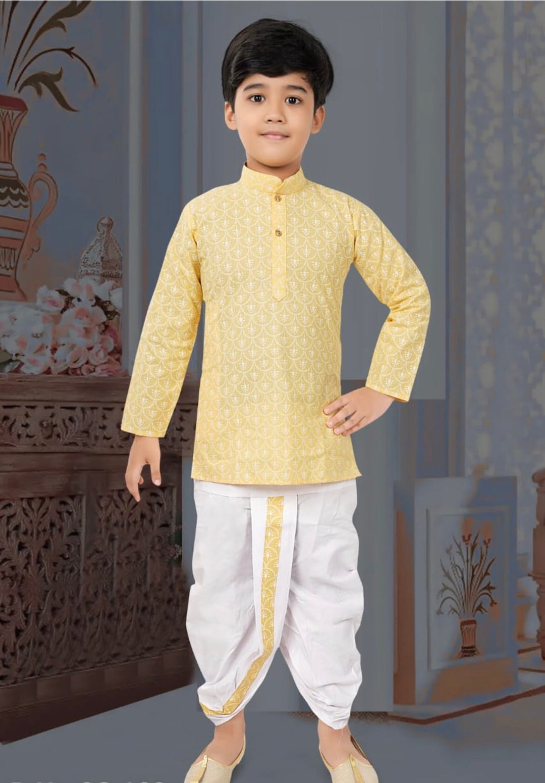 Dhoti Kurta Latest Collection For Fair Colour Light Yellow Color Dhoti Sets For Infants And Boys Cotton Kurtas For Boys  Dhoti Sets For Infants Dhoti Sets For Boys Kaash Kids