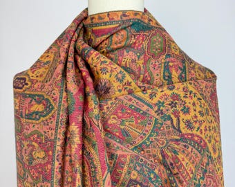 パシュミナ カニ ショール：月光の花柄ウェディングラップ - Etsy 日本