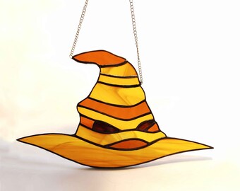 Stained Glass Suncatcher Harry Potter Sorting Hat Window Hangings Harry Potter Wall Decor