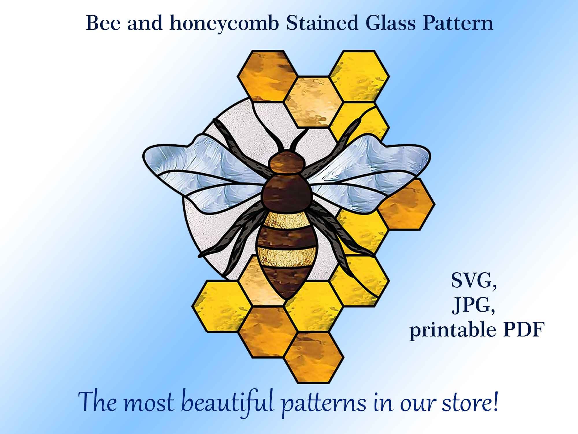 Honey Bee Stained Glass Pattern