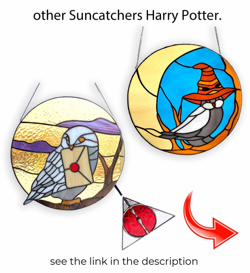 Stained Glass Suncatcher Harry Potter Sorting Hat Window Hangings Harry Potter Wall Decor