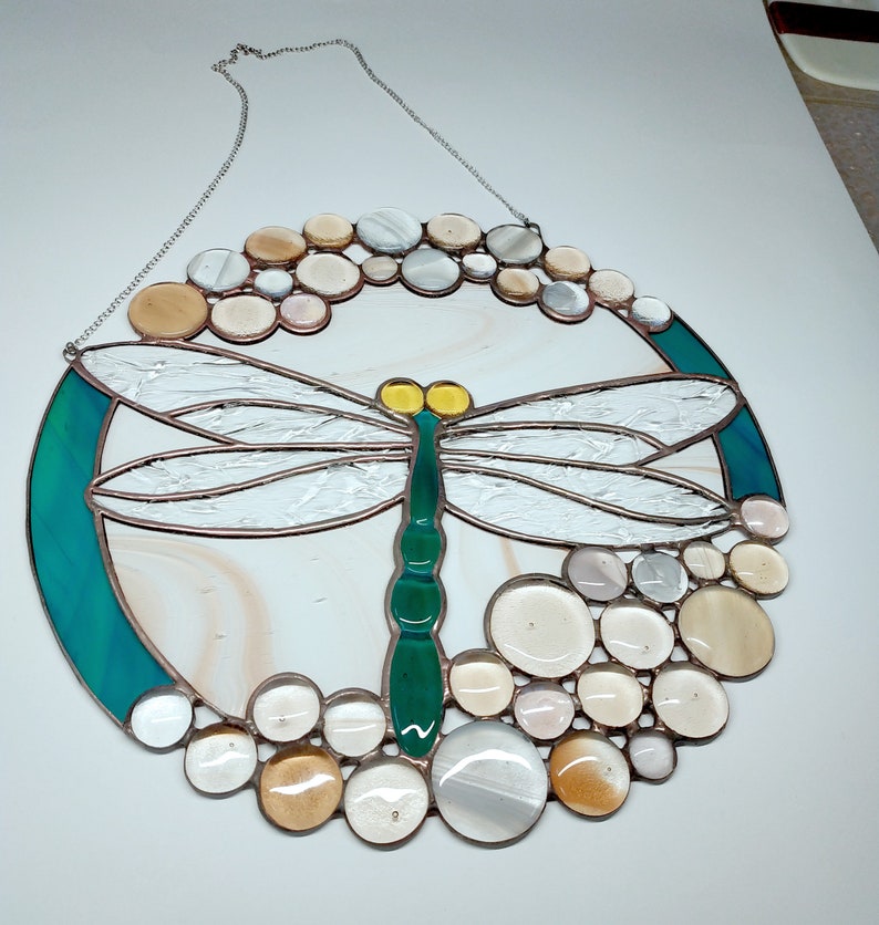 Suncatcher Dragonfly Window Hangings Mothers Day Gift Garden Stained Glass Dragonfly Cabochons