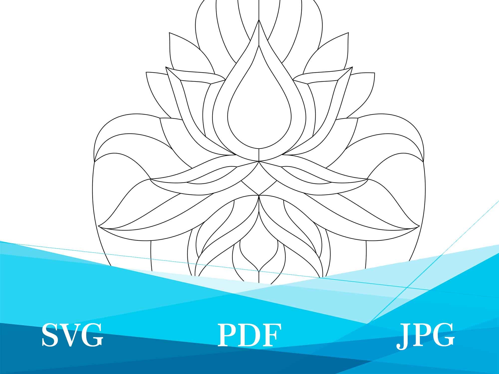 Flower Stained Glass Pattern Lotus Suncatchers Indian Lotus Etsy