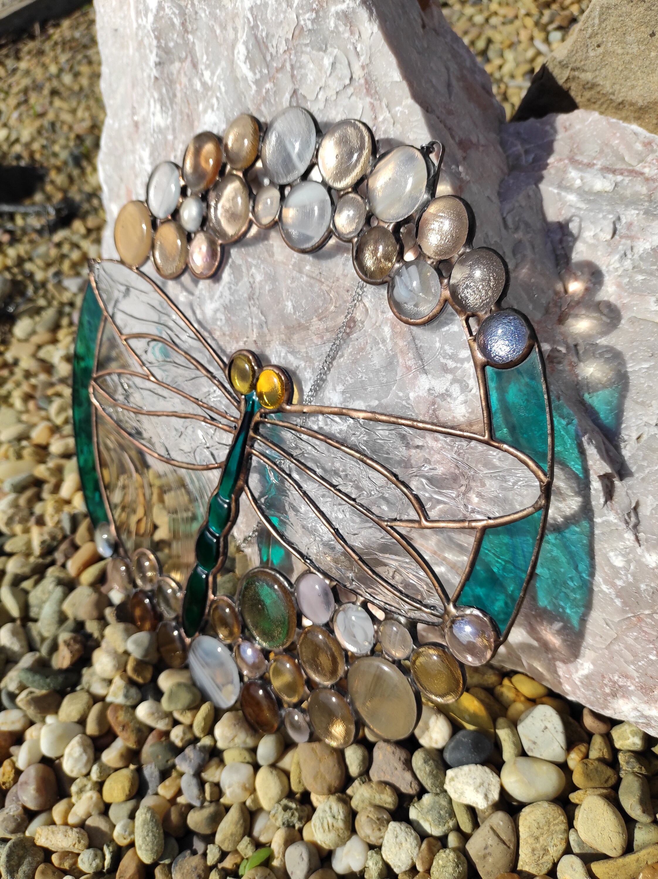 Stained Glass Dragonfly Stain Glass Panel Suncatcher Etsy