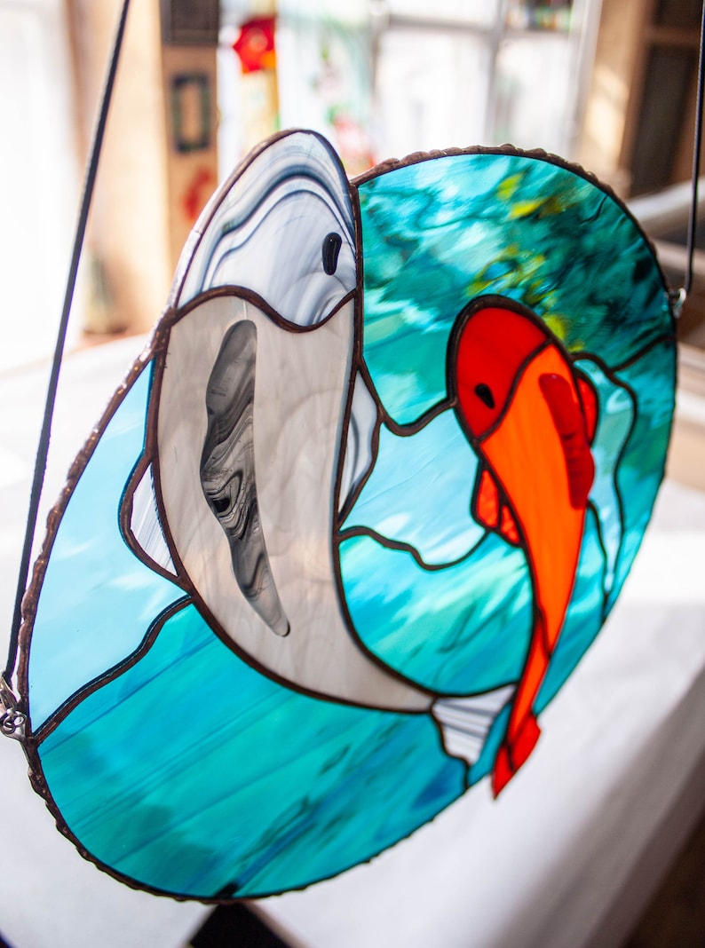 Stained glass pattern Koi fish Window hangings Stain glass Etsy